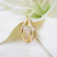 Cubic Zirconia Brass Pendants, with Cubic Zirconia, real gold plated, DIY, 10*16mm Approx 1.5mm 