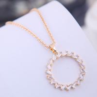 Brass Cubic Zirconia Necklace, with Cubic Zirconia, plated, for woman 420*20mm 