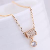 Brass Cubic Zirconia Necklace, with Cubic Zirconia, plated, for woman 420*16*9mm 
