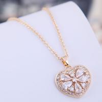 Brass Cubic Zirconia Necklace, with Cubic Zirconia, plated, for woman 420*16mm 