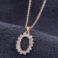 Brass Cubic Zirconia Necklace, with Cubic Zirconia, plated, for woman 420*22*14mm 