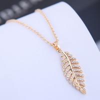 Brass Cubic Zirconia Necklace, with Cubic Zirconia, plated, for woman 30*10mm 