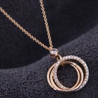 Brass Cubic Zirconia Necklace, with Cubic Zirconia, plated, for woman 420*25*18mm 