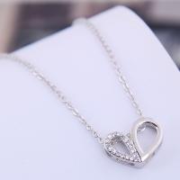Brass Cubic Zirconia Necklace, with Cubic Zirconia, plated, for woman 420*14*12mm 