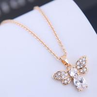 Brass Cubic Zirconia Necklace, with Cubic Zirconia, plated, for woman 420*18m 