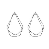 Sterling Silver Drop Earring, 925 Sterling Silver, Geometrical Pattern, fashion jewelry & for woman, silver color  