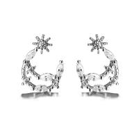 Sterling Silver Stud Earring, Argent sterling 925, pavé de micro zircon & pour femme, argent Vendu par paire