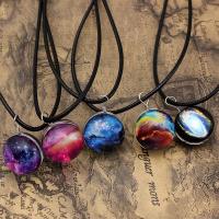 Time Gem Jewelry Necklace, Glass, with PU Leather, for woman 20mm 
