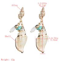Zinc Alloy Drop Earring, with Trumpet Shell, fashion jewelry & for woman 