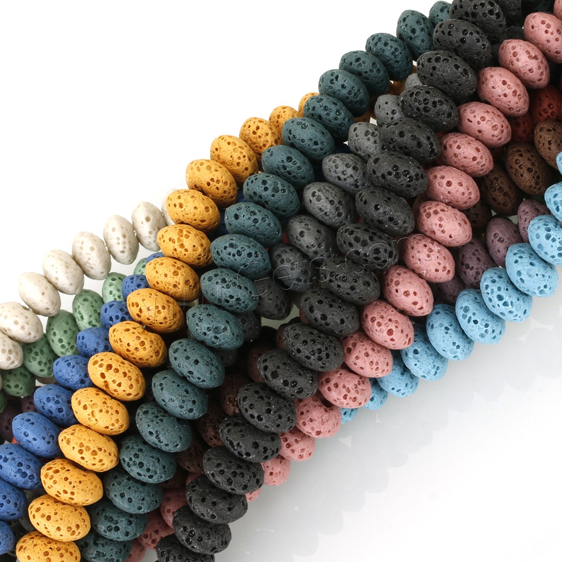 Perles de lave multicolor, lave volcanique, normes différentes pour le choix, plus de couleurs à choisir, Longueur:Environ 8-20 pouce, Vendu par brin