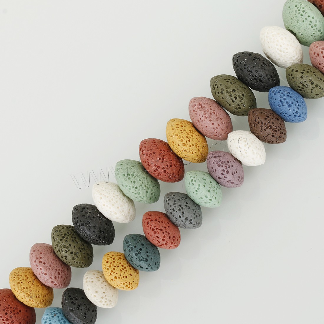 Perles de lave multicolor, lave volcanique, normes différentes pour le choix, multicolore, Trou:Environ 2.5mm, Longueur:Environ 15 pouce, Environ 15.5 pouce, Vendu par brin