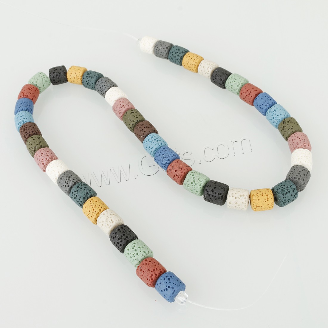 Multicolor Lava Beads, Column, different size for choice, multi-colored, Hole:Approx 2.5mm, Length:Approx 15.5 Inch, Sold By Strand