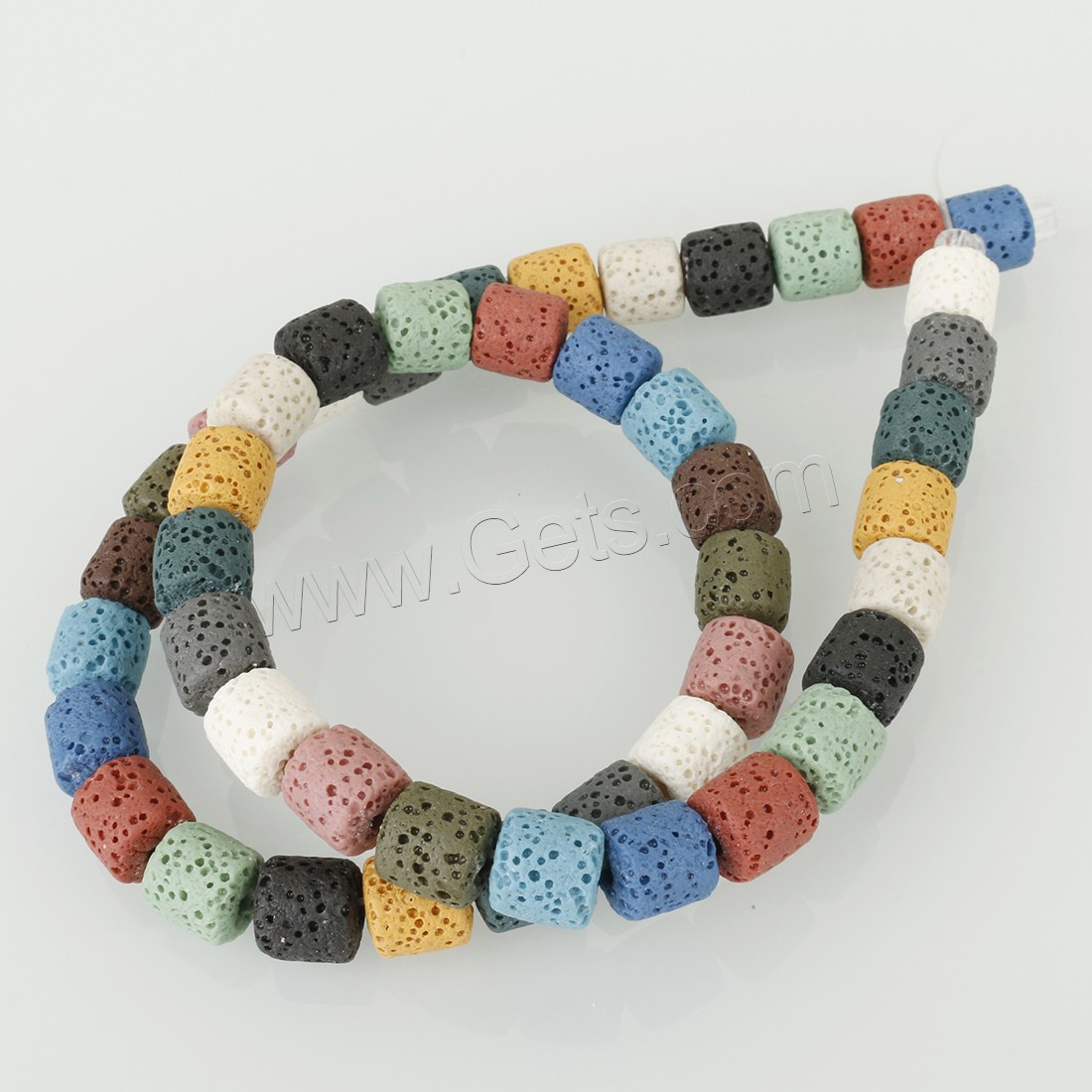 Multicolor Lava Beads, Column, different size for choice, multi-colored, Hole:Approx 2.5mm, Length:Approx 15.5 Inch, Sold By Strand