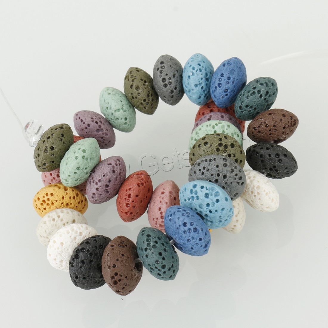 Multicolor Lava Beads, different size for choice, multi-colored, Hole:Approx 2.5mm, Length:Approx 8 Inch, Sold By Strand