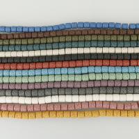 Multicolor Lava Perlen, Zylinder, keine, 10x10mm, Bohrung:ca. 2mm, Länge:ca. 15.5 ZollInch, ca. 39PCs/Strang, verkauft von Strang
