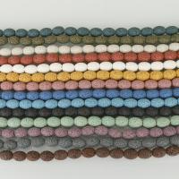 Multicolor Lava Perlen, keine, 10x15mm, Bohrung:ca. 2.5mm, Länge:ca. 16 ZollInch, ca. 26PCs/Strang, verkauft von Strang