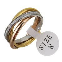 Stainless Steel Finger Ring, plated 6mm 