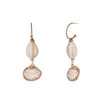 Zinc Alloy Drop Earring, with Shell, KC gold color plated, for woman 