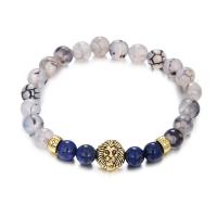 Gemstone Bracelets, with Zinc Alloy, plated, Unisex & anti-fatigue 8mm Approx 7 Inch 