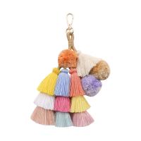 Zinc Alloy Hanging Decoration, with Polyester, Tassel, handmade, mixed colors, 26cm 