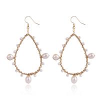 Freshwater Pearl Drop Earring, Brass, with Freshwater Pearl, for woman 