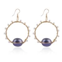 Brass Drop Earring, with Shell Pearl, for woman 