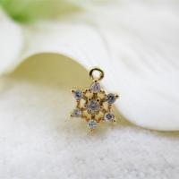 Cubic Zirconia Micro Pave Brass Pendant, with Cubic Zirconia, Hexagram, real gold plated, DIY & micro pave cubic zirconia, 8.5*6mm Approx 1mm 