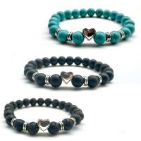 Gemstone Bracelets, with Zinc Alloy, plated & Unisex 