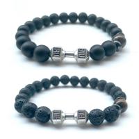 Gemstone Bracelets, with Zinc Alloy, plated & Unisex .2 Inch 
