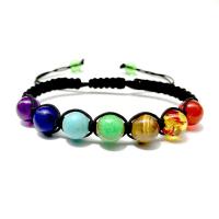 Gemstone Woven Ball Bracelets, Impression Jasper, plated, Unisex & adjustable, multi-colored .6 Inch 
