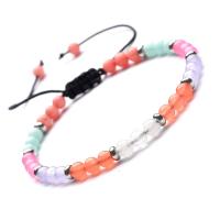​Amazonite​ Woven Ball Bracelets, plated, Unisex & adjustable, multi-colored .4 Inch 