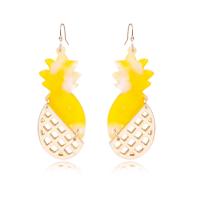 Zinc Alloy Drop Earring, with Acetate, Pineapple, plated, fashion jewelry & for woman 
