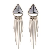 Brass Tassel Earring, with Crystal, plated, fashion jewelry & for woman 