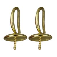 Brass Earring Drop Component, gold color plated 1mm,1mm 