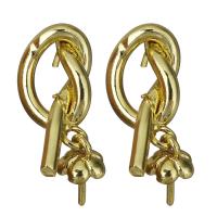 Brass Earring Drop Component, gold color plated 22mm,0.85mm,0.85mm 