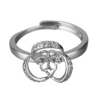 Крепления латунные кольца, Латунь, плакирован серебром, инкрустированное микро кубического циркония, 13mm,8mm,0.7mm, размер:8, продается PC