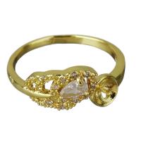 Крепления латунные кольца, Латунь, плакирован золотом, инкрустированное микро кубического циркония, 11.5mm,4mm,0.8mm, размер:7, продается PC