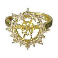 Крепления латунные кольца, Латунь, плакирован золотом, инкрустированное микро кубического циркония, 18.5mm,9mm,0.8mm, размер:8, продается PC