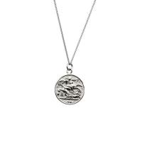 Sterling Silver Jewelry Necklace, 925 Sterling Silver, Flat Round, plated, box chain & for woman 12mm Approx 15.7 Inch 