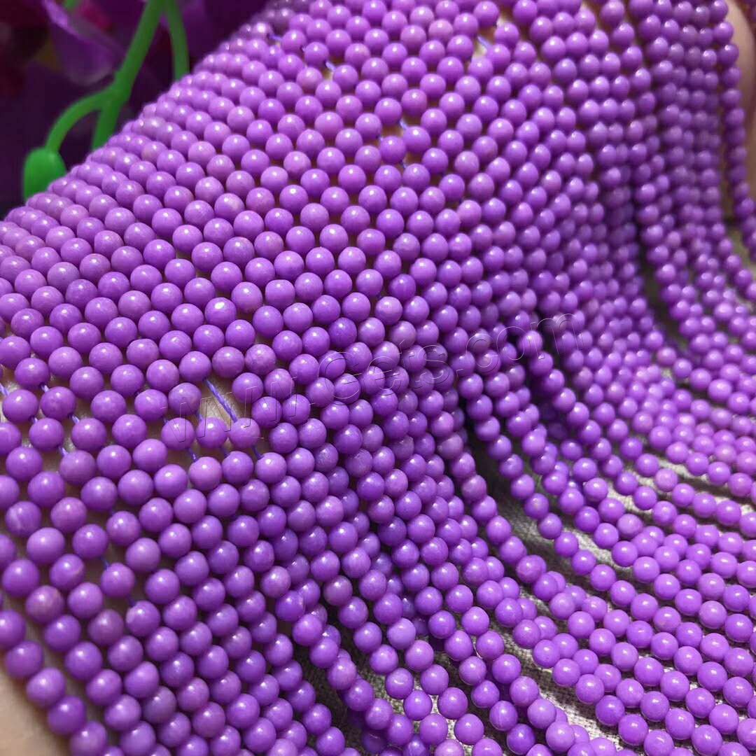 Einzelne Edelstein Perlen, Natürlicher Lepidolith, rund, poliert, DIY & verschiedene Größen vorhanden, violett, Länge:ca. 15 ZollInch, verkauft von Strang