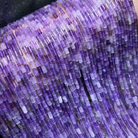 Natürliche Amethyst Perlen, Zylinder, poliert, DIY, violett, 2x4mm, Länge:ca. 15 ZollInch, ca. 95PCs/Strang, verkauft von Strang