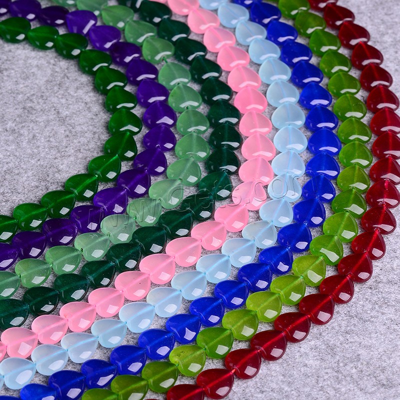 Gefärbte Jade Perlen, Edelstein, Herz, poliert, DIY & verschiedenen Materialien für die Wahl, Länge:ca. 15 ZollInch, verkauft von Strang