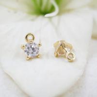 Cubic Zirconia Brass Pendants, with Cubic Zirconia, real gold plated, DIY & micro pave cubic zirconia 