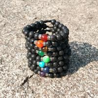 Lava Woven Ball Bracelets, with Gemstone, plated & Unisex & adjustable .4 Inch 