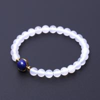 Agate Bracelets, White Agate, with Gemstone, plated & Unisex .8 Inch 