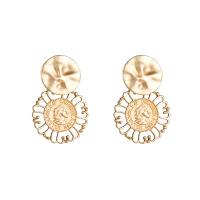 Zinc Alloy Drop Earring, fashion jewelry & for woman & hollow, golden 