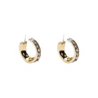 Zinc alliage strass Stud Earring, alliage de zinc, bijoux de mode & pour femme & avec strass, doré Vendu par paire