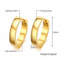 Titanium Steel Huggie Hoop Earring, fashion jewelry & for woman, golden 
