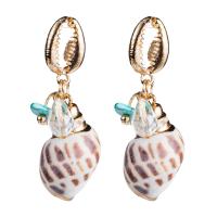 Zinc Alloy Drop Earring, with Shell, Shell, for woman 