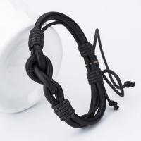 PU Leather Bracelet, with Nylon Cord, adjustable & for man Approx 7.8-11 Inch 